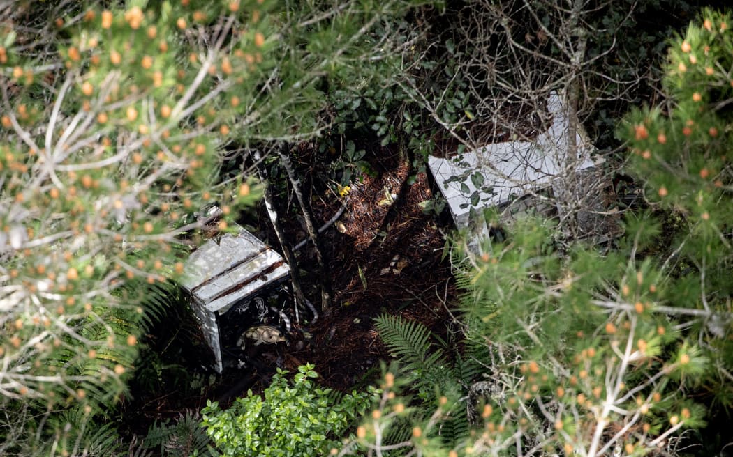 WAITOMO, NEW ZEALAND - SEPTEMBER 11: A possible location of one of the campsites near Te Anga Road, Waitomo where Tom Phillips and his children had been hiding for the last four years. Tom Phillips was killed after getting into an armed shootout with Police. 11 September 2025. (Photo by Dean Purcell/New Zealand Herald via Getty Images)