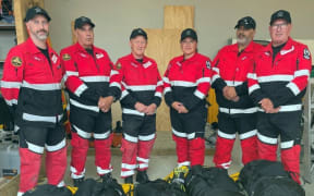 Marlborough Civil Defence volunteers Oliver Rathmill, left, Pete Rasmussen, Dave Parsons, Amaroa Katu, Hemi Priestley and Gary Spence.