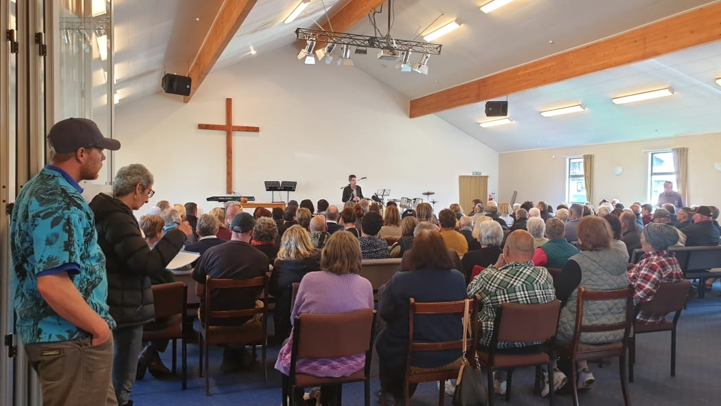 More than 200 people gathered for the community meeting.