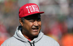 Toutai Kefu prior to the All Blacks vs 'Ikale Tahi test in Hamilton in 2019.