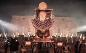 LUXOR, EGYPT - NOVEMBER 25: A view from opening ceremony of the Avenue of Sphinxes to the public after decades of excavation efforts in Luxor, Egypt on November 25, 2021.