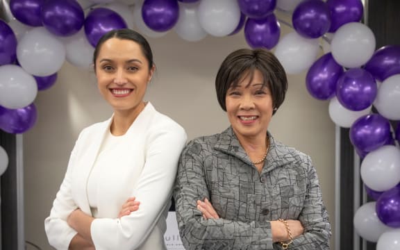 Rotorua Lakes Councillor Tania Tapsell (left) launches her mayoral campaign. She is pictured with councillor Sandra Kai Fong.    30 July 2022  The Daily Post Photo/Andrew Warner.
RGP 01Aug22 -