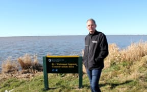 Canterbury Regional Council biodiversity officer Kennedy Lange at Wainono Lagoon.