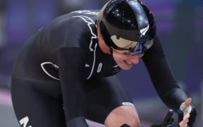 PARIS, FRANCE - AUGUST 30: Anna Taylor of Team New Zealand reacts after finishing second in the Women's C4 3000m Individual Pursuit Final on day two of the Paris 2024 Summer Paralympic Games at Saint-Quentin-en-Yvelines Velodrome on August 30, 2024 in Paris, France. (Photo by Fiona Goodall/Getty Images for PNZ)