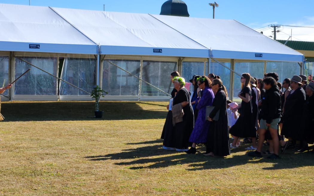 Manuhiri arrive at Rātana Pā on Wednesday morning.