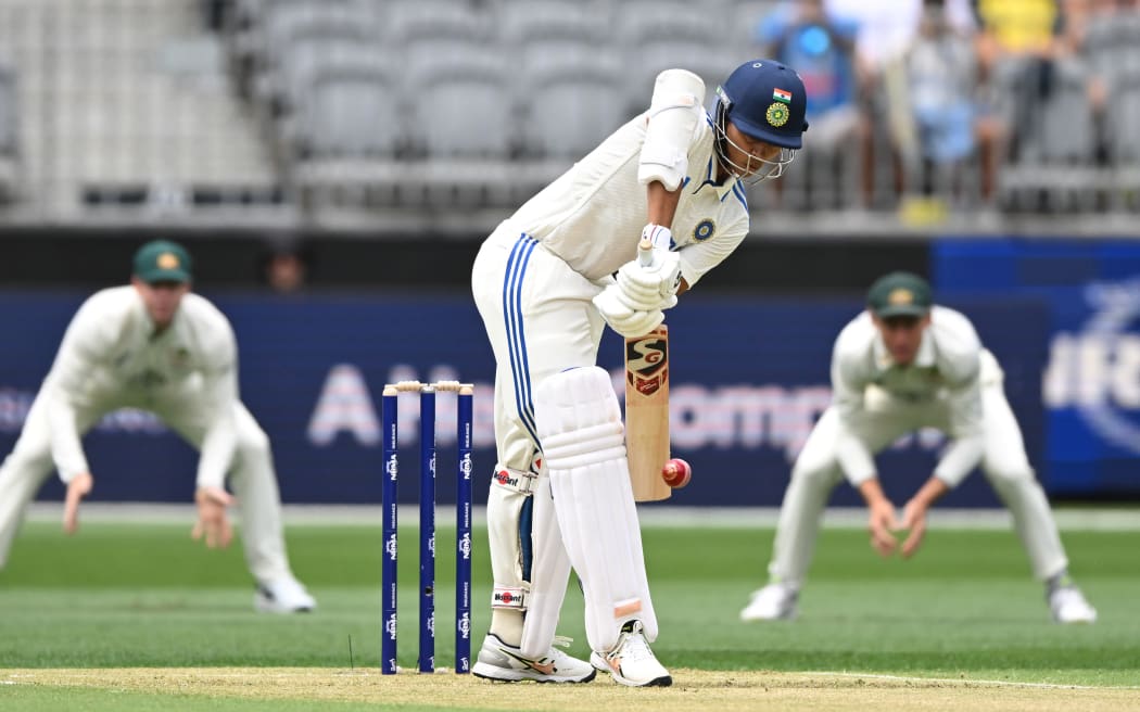 Yashasvi Jaiswal of India during the first test against Australia in Perth.