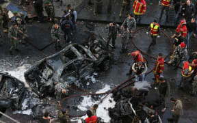 The bomb scene in Beirut.