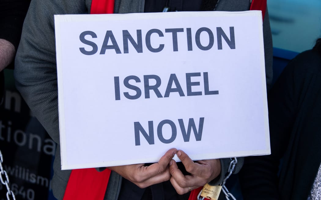 Clergy Palestine protest outside Nicola Willis office for