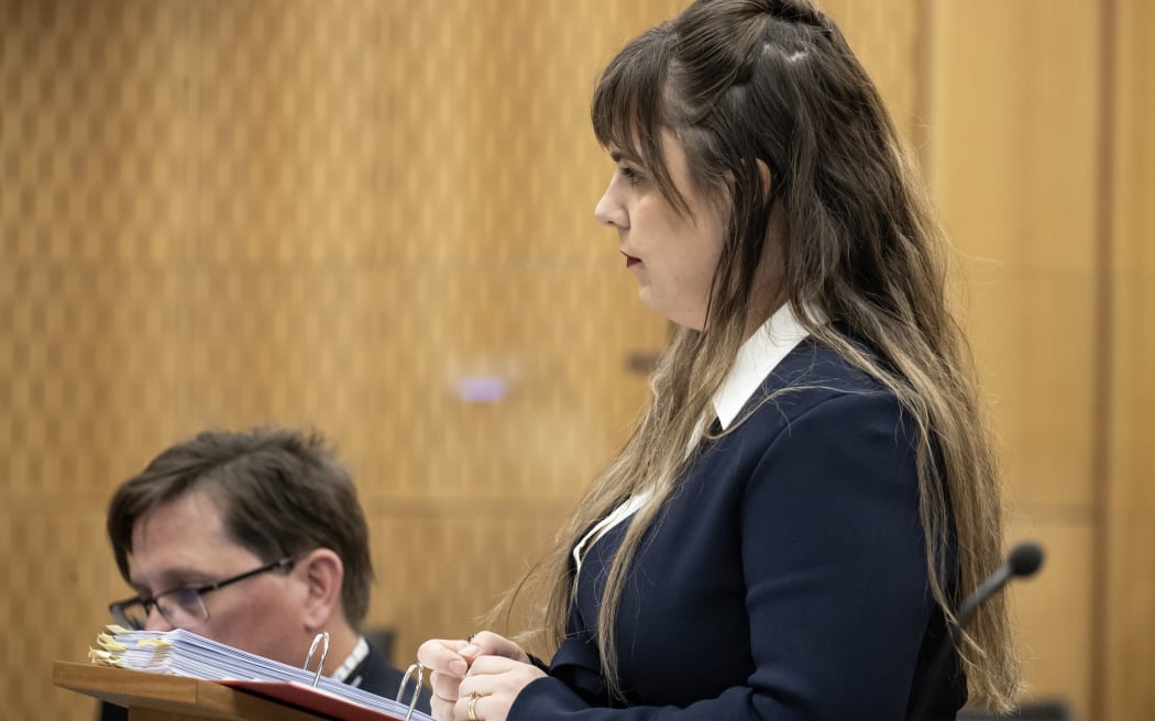 27th October 2023 Iain McGregor/The Press/Pool
Christchurch Masjidain Attack Coronial hearing.
Abigail van Echten - Counsel assisting the Coroner cross-examines witness Constable Dara Taylor (Police).