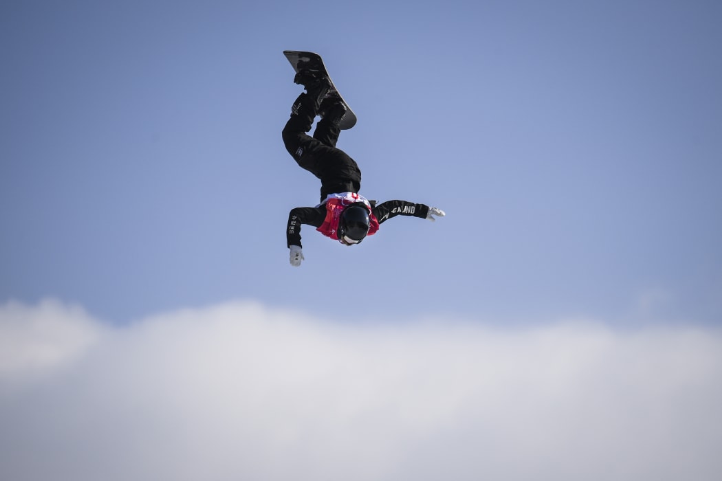 New Zealand's Zoi Sadowski Synnott competes during the final of the women's snowboard big air event.