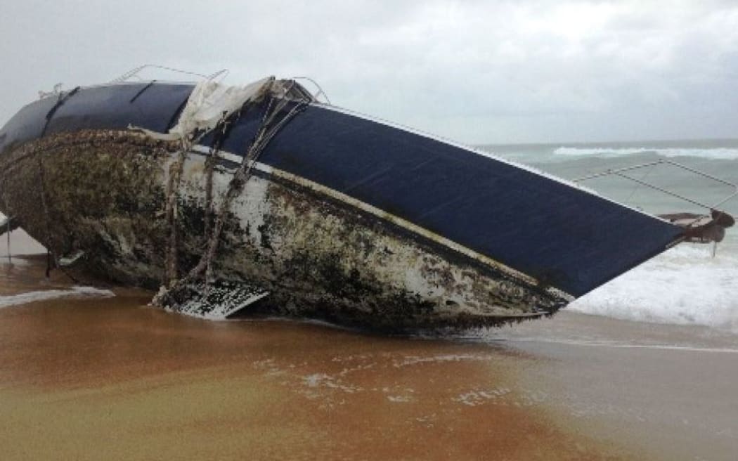 The abandoned yacht that washed up on the NSW coast may have drifted over from New Zealand.