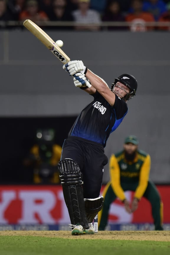 New Zealand batsman Corey Anderson plays a shot.