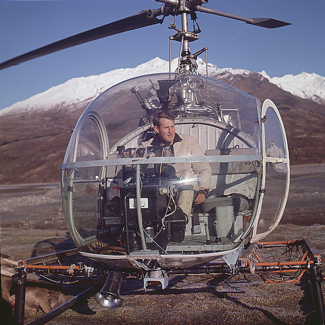 Man in helicopter