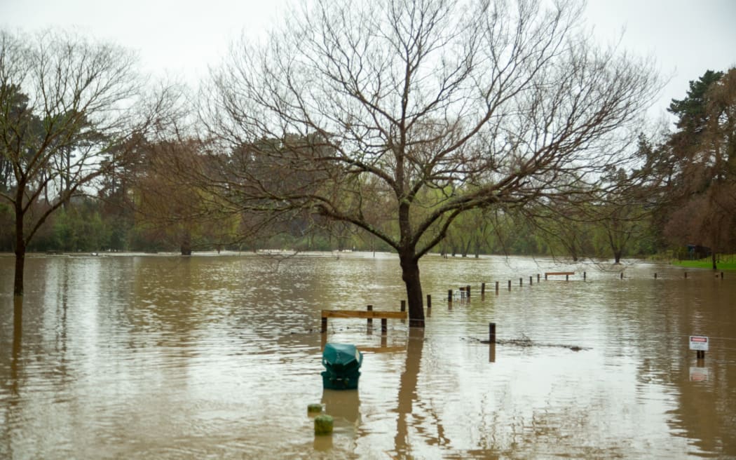 Flooding from the Waikanae River.