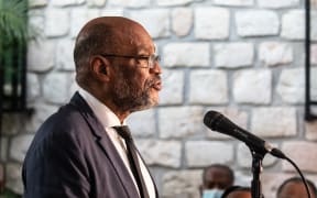 Haitian Prime Minister Ariel Henry speaks during the new cabinet inauguration at the Prime Minister's residence in Port-au-Prince on November 24, 2021.