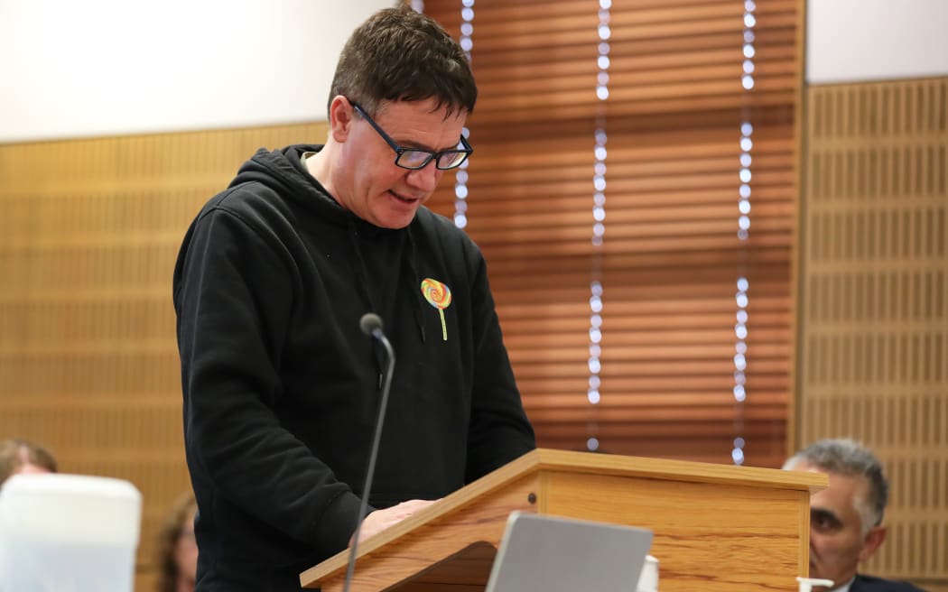 15082024. Robyn Edie. News. Southland Times/Stuff. 
Paul Jones gives his victim impact statement at the Invercargill District Court on the final day the second hearing of a coronial inquest into the death of his son Lachlan Jones.