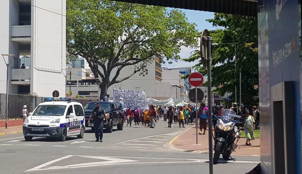 An estimated 200 people attended the march in New Caledonia.
