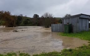 Torrential rain has caused flooding in Whangara.