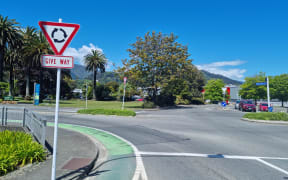 Photo near where two men were stabbed on November 8, at the intersection of Haven Road and Halifax St in Nelson opposite Anzac Park.