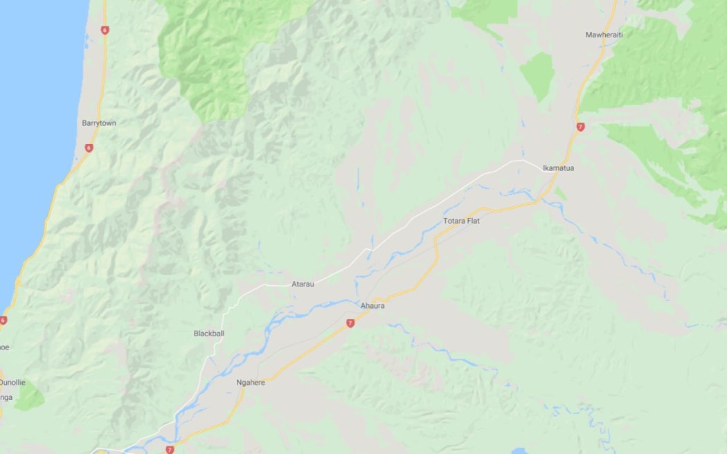 The car and train collided at a railway crossing at SH7, near Ikamatua.
