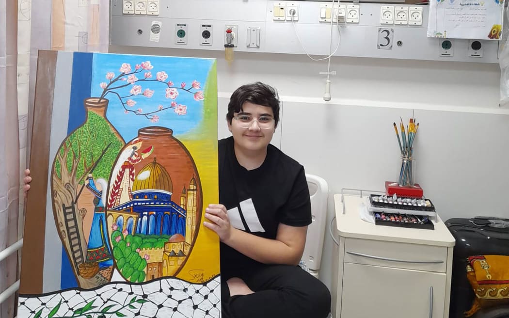 Yamen's dream is to become an artist. While living in his hospital room in Jerusalem for the past two years, he's been painting colorful illustrations that remind him of his home in Gaza.