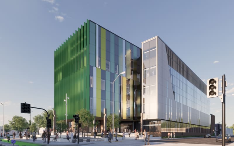 Dunedin Hospital's Inpatient building on the up as steel goes in | RNZ