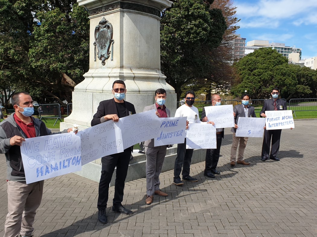 A group of interpreters drove to the Capital from Hamilton and stood outside Parliament for hours on Monday.