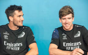 Team New Zealand sailors Blair Tuke and Peter Burling.