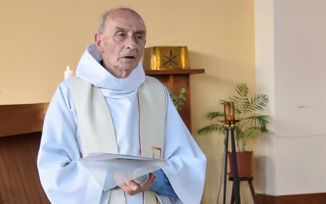 Father Jacques Hamel celebrating a mass in the church of Saint-Etienne-du-Rouvray in June.