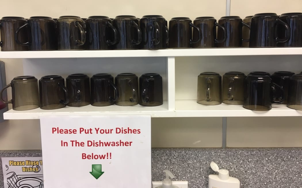 Arcaroc mugs in the RNZ kitchen