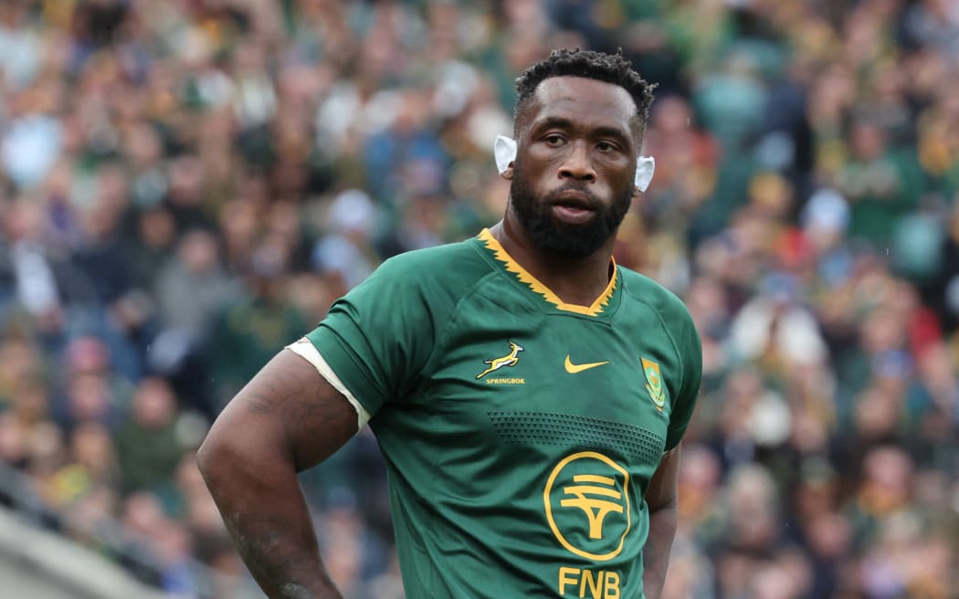 Siya Kolisi of South Africa plays during The Rugby Championship match between Argentina and South Africa at Allianz Stadium in Twickenham, London, on October 4, 2025. (Photo by Action Foto Sport/NurPhoto) (Photo by Action Foto Sport / NurPhoto via AFP)