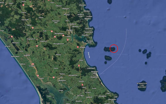 The location of Coppermine Island (Mauipane), east of Whangārei.