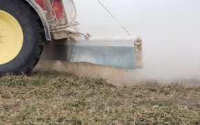 Liming action on the field in spring season