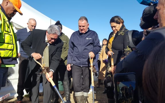 Winston Peters and Shane Jones at the Ngāti Hine joint venture launch on May 31.