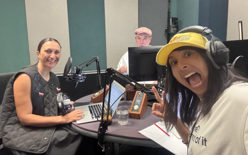 Mark Williams, Kara Rickard and Yadana Saw at RNZ