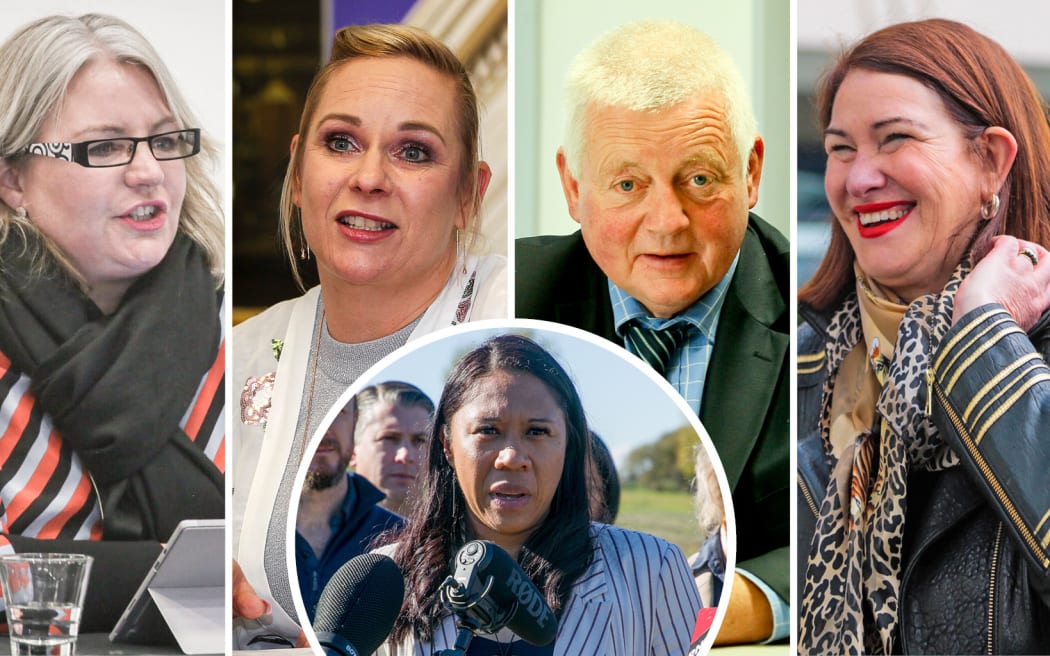 The region’s mayors, from left, Alex Walker (CHB), Kirsten Wise (Napier), Craig Little (Wairoa), Sandra Hazlehurst (Hastings), and Hinewai Ormsby, chair of the Hawke’s Bay Regional Council—are preparing for a busy election year.