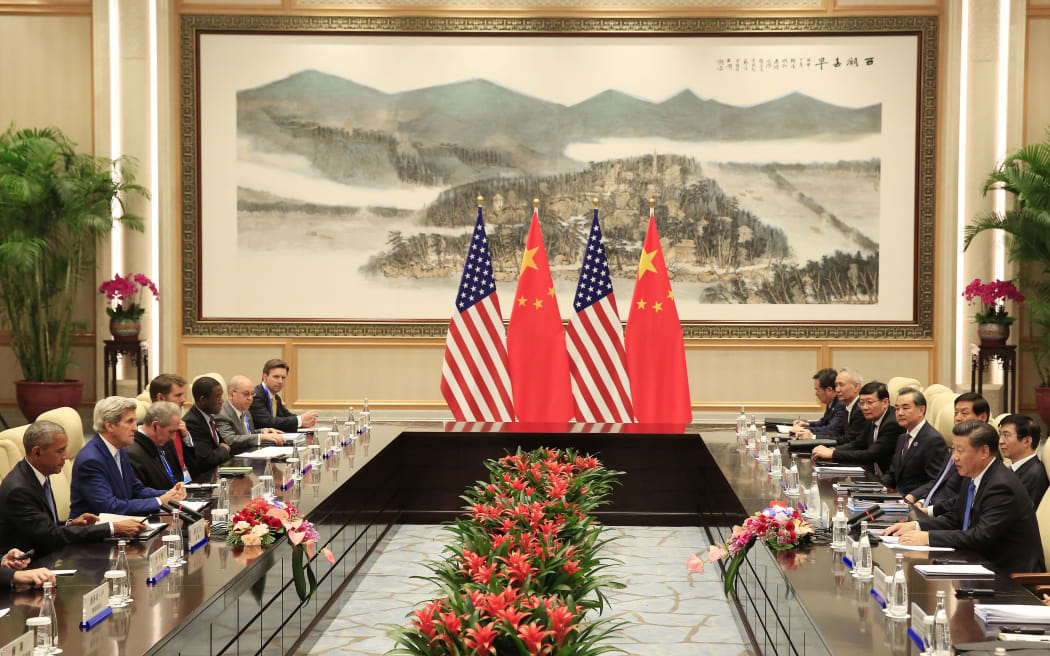 US President Barack Obama and Foreign Secretary John Kerry met with China President Xi Jinping on Saturday ahead of the G20 summit.