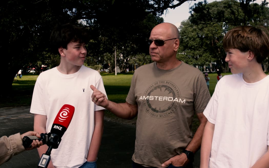 Darren Tichborne (middle) doesn't try and get in amongst the slang of today.