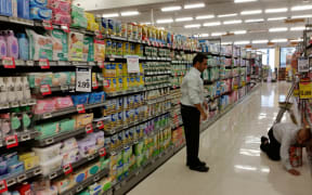 Infant formula on display at Thorndon New World, Wellington.