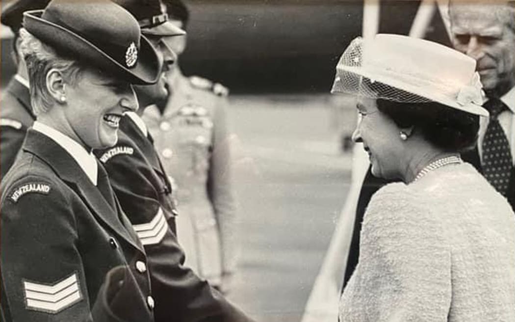 Flight Sergeant Gaylene Wanrooy Royal Flight Stewart on the Royal Tour aircraft in 1986