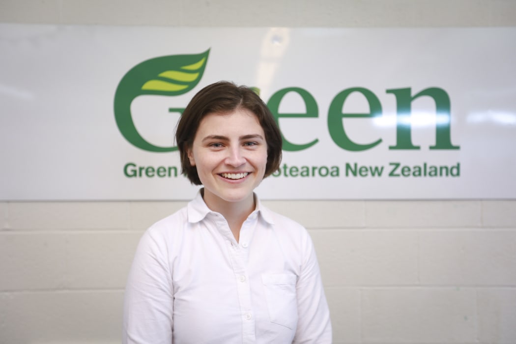 Chloe Swarbrick at Greens headquarters in Auckland