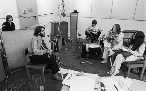 The Beatles at Apple Studios 24 January 1969 Credit Ethan A. Russell