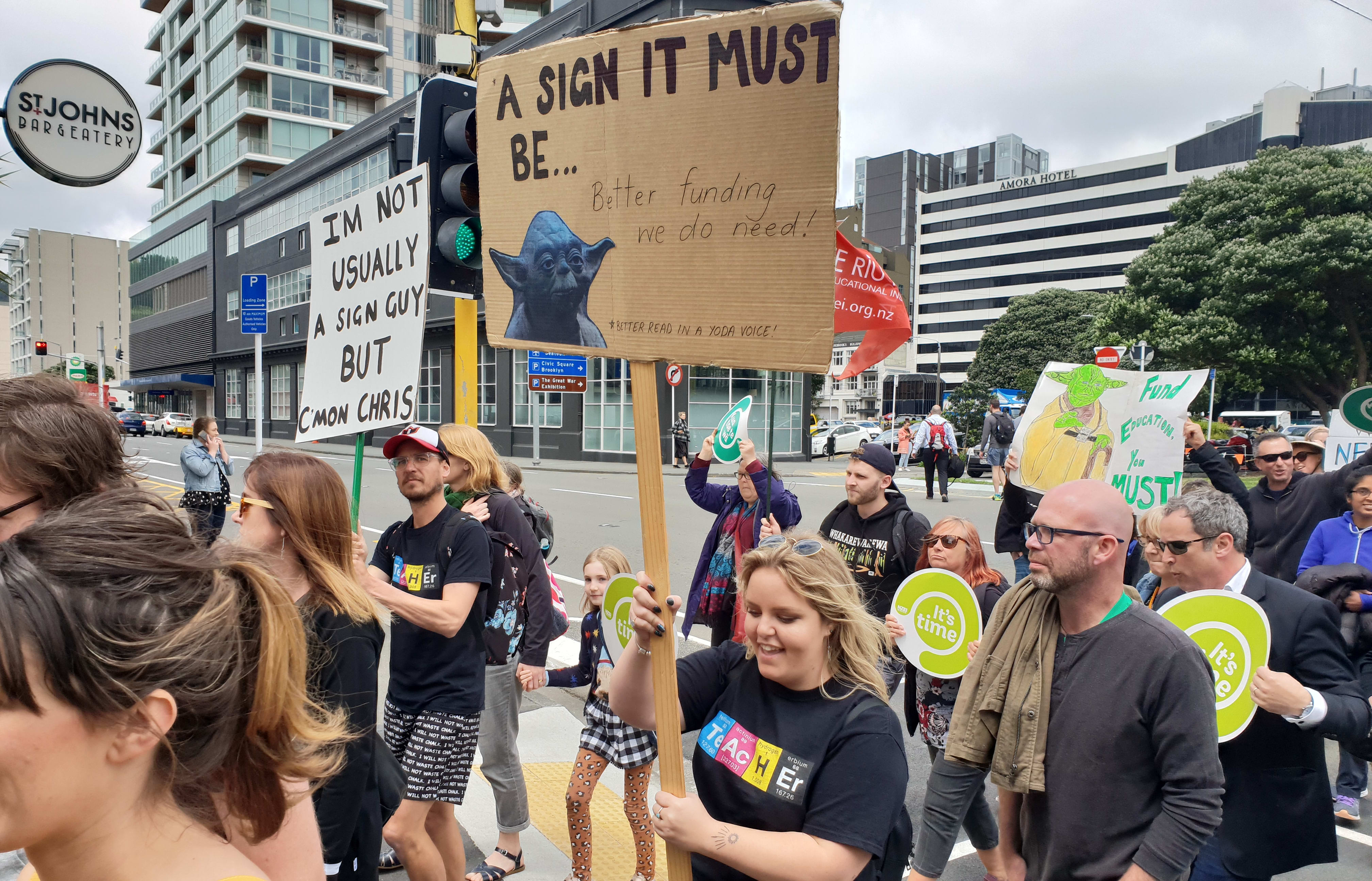 Primary teachers and principals in Wellington hold a rally on the last day of a week of strike action around the country.