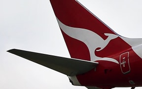 Qantas plane tail.