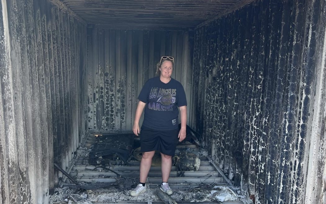 Anna Spark said she rushed to grab as many of her animals as she could and get out, but her container home was destroyed on day two of the 2024 Port Hills fire.