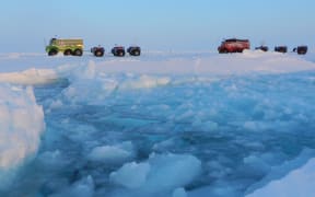 A photo from Russia's Marine Ice Automobile Expedition in 2013. Russia and Canada have made competing claims to a vast area of Arctic seabed.