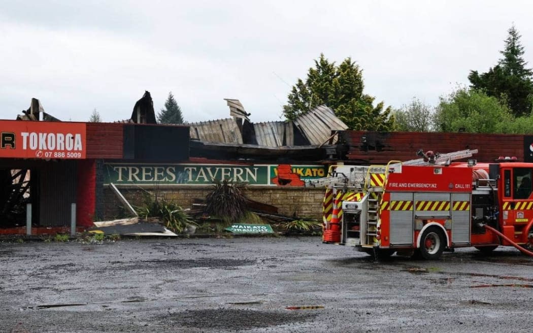 Tokoroa's Trees Tavern pub building gutted in overnight fire on 19 November 2023
