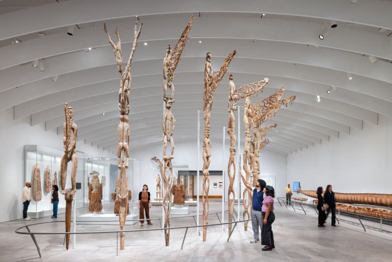 Inside the newly opened Arts of Oceania gallery at the Metropolitan Museum of Art in New York City.