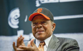 Willie Mays visits PS 46 in Harlem, next to the site of the former Polo Grounds, where the new York Giants played before moving to San Francisco in 1958, on Jan. 21, 2011 in New York City. The Giants hadn't won the World Series since 1954.