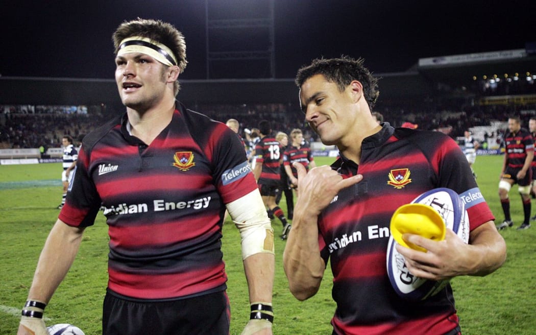 Richie McCaw and Dan Carter playing for Canterbury in 2005